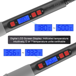 ชุดหัวแร้งบัดกรีดิจิตอล LCD 60W คุณภาพสูง พร้อมฮีตเตอร์เซรามิก และหัวแร้งแบบพกพา 5 ชิ้น สำหรับงานบัดกรี - Product Image 5