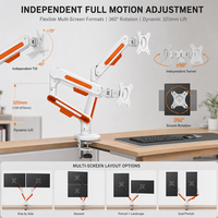 Nouveau bras de moniteur à ressort mécanique, 50 000 réglages fluides, design ergonomique, levage de 300 mm, construction en aluminium et acier, 2-10 kg