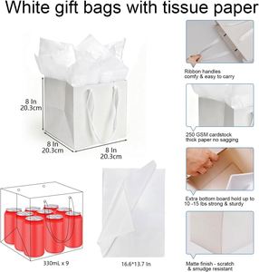 Handmade DIY Wedding Party Favor Recyclable Kraft <b>Paper</b> Bags with Handle for Business Packaging and Gift Ornament Decorations - Product Image 2