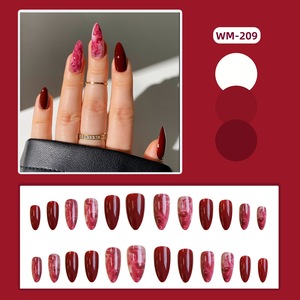Ongles à presser « Date <span class=keywords><strong>Night</strong></span> Killer » brillants rouge bordeaux et rose tourbillonnant, l'ultime manucure séduisante et accrocheuse, fournitures pour ongles - Product Image 2