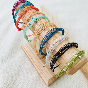 Pulsera ajustable de cordón encerado impermeable estilo <span class=keywords><strong>Pura</strong></span> <span class=keywords><strong>Vida</strong></span> Pulsera de cuentas simples y delicadas - Product Image 2