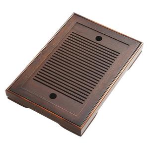 Bandeja de té de bambú personalizada con retención de agua, plato pequeño para el hogar, bandeja de bambú con drenaje, mesa de té Kung Fu, estilo japonés - Product Image 3