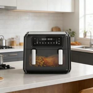 Friteuse à air électrique numérique carrée 10L en plastique, sans huile, four de cuisson classique, économe en énergie, cuisson rapide, pour usage domestique et hôtelier, de fabrication allemande - Product Image 6