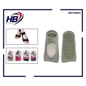 Hb Sport Five <b>Finger</b> Open Back Non Slip Yoga <b>Socks</b> Art 94944 Gray - Product Image 3