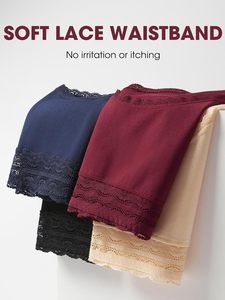 Slip da <span class=keywords><strong>Donna</strong></span> a Vita Alta in Morbido Cotone, Doppio Strato, con Pizzo Lavorato a Maglia, Orlo in Pizzo Ondulato, Tinta Unita, Traspirante - Product Image 4