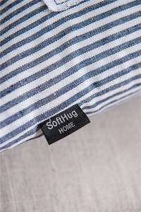 Fundas de cojín decorativas de bajo precio con bordado de parche de <span class=keywords><strong>lago</strong></span> y tela a rayas, fundas rectangulares para respaldo - Product Image 5