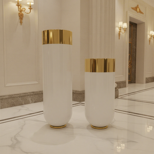 Vase à fleurs sur pied en or moderne <span class=keywords><strong>de</strong></span> luxe, décoration d'intérieur, pots à fleurs décoratifs hauts pour l'<span class=keywords><strong>extérieur</strong></span>, élégant <span class=keywords><strong>pot</strong></span> en métal pour jardin, pour une utilisation en intérieur - Product Image 1