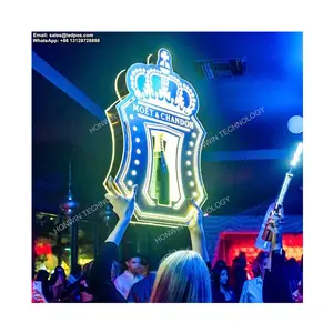 Botol layanan VIP GLORIFIER pemegang M OET GOLD KING CHAMPAGNE TEQUILA LED botol PRESENTER untuk klub malam BAR BAR PUB pesta