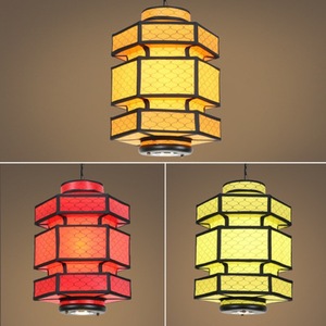 Lámpara colgante de estilo chino con luz LED roja, naranja, amarilla y azul, de un solo cabezal, para restaurantes, casas de té y hoteles. - Product Image 5