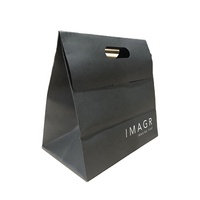 Personnalisé noir recyclé sac à provisions en papier de luxe logo déjoué écologique chaussettes emballage sacs en papier