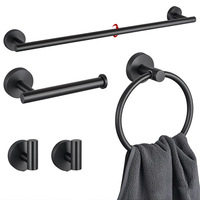 Ensemble de barres à serviettes détachables en acier inoxydable, style minimaliste moderne, avec porte-serviettes et anneaux pour serviettes de bain, pour salle de bain d'hôtel