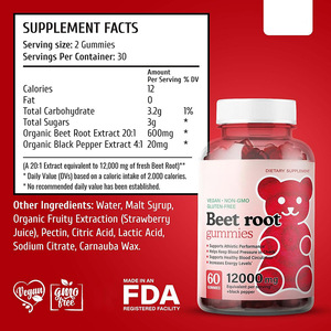 Suplemento de Gomitas de Fresa Orgánicas de Alta Potencia, Sin OMG, para el Rendimiento Atlético de Adultos, Apoyo a la Salud Intestinal y Vitalidad Diaria - Product Image 2