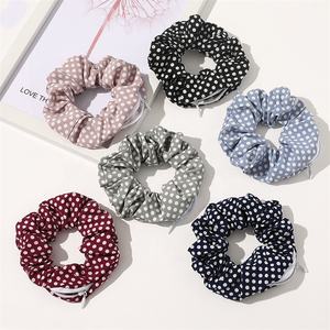 <span class=keywords><strong>PL</strong></span> 2025 Großhandel New Creative Fashion Circle Dot Stripe Pocket Scrunchie Benutzer definierter Reiß verschluss Verstecktes Haar Scrunchie - Product Image 6