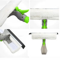 Bouteille de liquide rechargeable multi-usages écologique avec pulvérisateur à gâchette, tête rotative et raclette en microfibre lavable