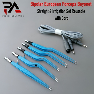 Pacho Industries – Ensemble de pinces bipolaires européennes de qualité allemande, pinces d'irrigation droites à baïonnette, câble électrochirurgical réutilisable - Product Image 3