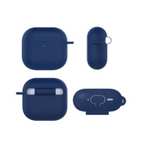 Étuis en silicone liquide écologiques de couleur unie avec intérieur en fibre floquée pour Airpods Pro 2e et 3e génération, housse pour écouteurs sans fil