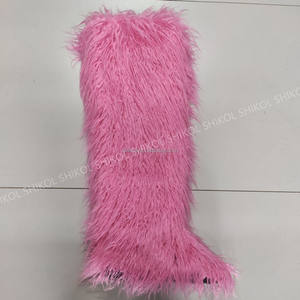 SHIKOL toptan kürk uyluk yüksek çizmeler moğol kürk çizmeler kadın ayakkabıları özel renkler Szie 12 moda kürklü uyluk yüksek kürk çizmeler - Product Image 3