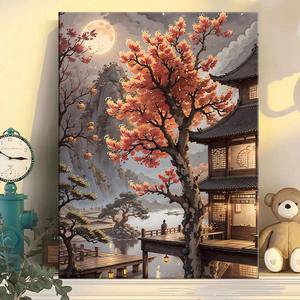 Jiangnan ภาพวาดสีน้ำมันดิจิตอลสไตล์สถาปัตยกรรมสไตล์<span class=keywords><strong>โบราณ</strong></span>, ภาพวาดสีน้ำมันวาดด้วยมือสำหรับตกแต่ง - Product Image 4