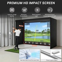 Enceinte de simulateur de golf 11'x8' avec écran anti-impact, cage occultante, rembourrage en mousse, barrière latérale en filet, facile à assembler