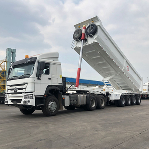 Semi-remorque benne arrière en acier en forme de U, neuve, 4 essieux, capacité de charge de 60 tonnes, capacité de 26 m³ - Product Image 5