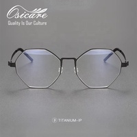 Lunettes de luxe tendance de haute qualité, montures de lunettes en titane pour hommes, design élégant à rayures, verres transparents