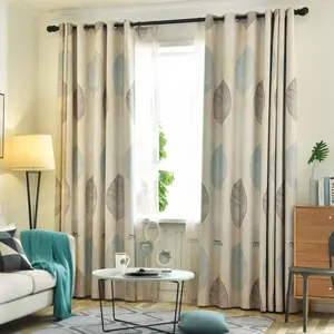 Cortina Beige de hoja de arce gruesa para niños Bindi, cortinas modernas para ventana de sala de estar familiar, gris