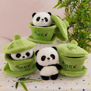 Peluche de <span class=keywords><strong>Panda</strong></span> con Taza de Té, Diseño Cultural y Creativo, Especial de Chengdu, Regalo de Recuerdo - Product Image 3
