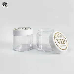 Travel Cosmetic Sample Containers 2/3/5/10/15/20 Gram Plastic Cosmetic Pot Jars With Black Screw Cap Lids