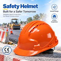 Casque de sécurité P7 FHABS pp à cinq nervures, avec ventilation supérieure et rainures de drainage pour l'air, idéal pour les travaux routiers par temps chaud