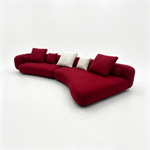 Canapé Courbé en Tissu pour Salon, Appartement, Hall d'<span class=keywords><strong>Hôtel</strong></span>, Salle de Réception, Bureau <span class=keywords><strong>à</strong></span> Domicile, Villa Familiale – Assise Confortable - Product Image 1