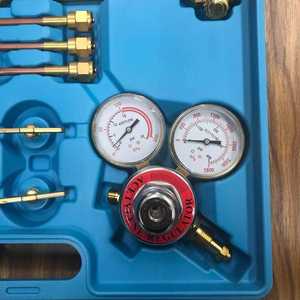 Oksijen ve asetilen gaz kesme meşale ile taşınabilir oksi lehimleme kaynakçı aracı Set iki hortum basınç regülatörleri ve göstergeleri - Product Image 5