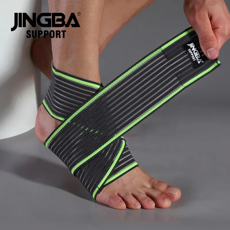 JINGBA SUPPORT 2022 7224A Elastic Fashionable Soccer Badminton Ankle Support Bandage for Sport Safety