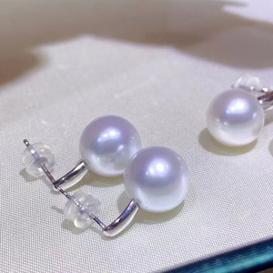 21587 Plateau pour boucles d'oreilles en argent S925, nouvelle tendance exquise, accessoires DIY pour perles, crochets d'oreille vides pour perles rondes de 8-11 mm - Product Image 3