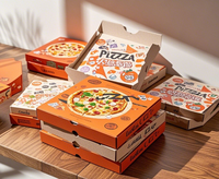 Scatole di Pizza ondulate Kraft marrone resistente per la laminazione lucida da asporto tipo di cartella di spedizione per uso alimentare