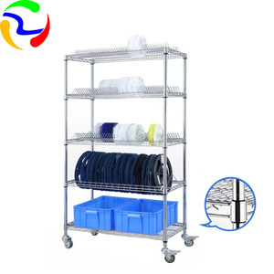 Étagère à fils à 6 niveaux avec roulettes, étagères de rangement robustes, étagère en métal réglable pour garage et cuisine, étagère en fil chromé - Product Image 6