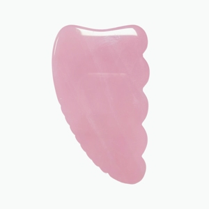 แผ่นขูดหน้ารูปพัดทำจากโรสควอตซ์ พร้อมฟันหยักสำหรับนวดหน้า - Product Image 1