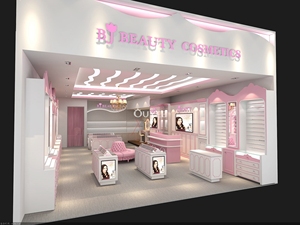 Bán lẻ gỗ cửa hàng mỹ phẩm hiển thị Kệ trang điểm đứng Showcase hiển thị trường hợp - Product Image 3