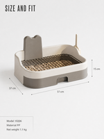Bac à litière pliable en PP pour animaux de compagnie avec grille, type tiroir, pour chien et chat, facile à nettoyer, utilisation en intérieur
