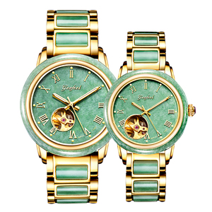Chinese Manufacturer Luxury <b>Automatic</b> Mechanical <b>Watches</b> for Men and Women <b>Skeleton</b> Dial Natural Jade <b>Watch</b> - Product Image 1