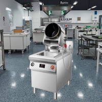 Mesin Masak Otomatis Stainless Steel SEMIKRON Robot Nasi Goreng Wok Gas Drum 3000-5000W Kontrol Timer Dapur Komersial