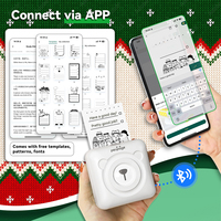 Peripage A6 Coffret Cadeau Imprimante Thermique Sans Fil USB+ pour Étiquettes Autocollantes, Imprimante de Poche Sans Encre pour Téléphone Portable 56mm