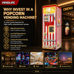 VENDLIFE Metal Snacks <b>Popcorn</b> Maker <b>Machine</b> Popular Fast Food Vending Coin Operated Games for Cinemas & Shopping Malls - Product Image 3