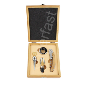 Rẻ Hơn Công Cụ Thanh Chai Rượu Vang Phụ Kiện Gỗ Corkscrew Kit 4 Cái Tre Rượu Bằng Gỗ <span class=keywords><strong>Opener</strong></span> <span class=keywords><strong>Set</strong></span> Phụ Kiện Bộ Quà Tặng - Product Image 4