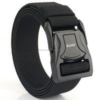 Ceinture d'aventure en plein air en tissu bleu marine, ceinture tactique élastique extensible pour le camping avec boucle automatique en alliage, respirante