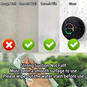 Altavoz Bluetooth para Ducha <span class=keywords><strong>con</strong></span> Luces RGB, Impermeable, Sonido Estéreo Inalámbrico, Soporte <span class=keywords><strong>con</strong></span> Ventosa para Baño, Piscina, Hogar y Exteriores - Product Image 3