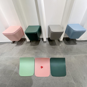 <span class=keywords><strong>WC</strong></span> confortable à hauteur standard Verde Primo, vert menthe, courbé 52 cm, <span class=keywords><strong>WC</strong></span> mural kaki, pour petite salle de bain indépendante - Product Image 1