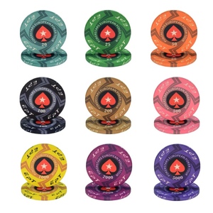 Vente en gros de jetons de poker en céramique de haute qualité, écologiques, durables, Texas Hold'em EPT <span class=keywords><strong>Casino</strong></span> Game 10g 39mm, directement de l'usine, cadeaux - Product Image 1