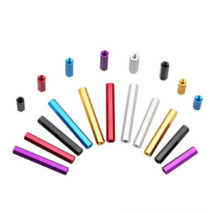 Tuerca hexagonal de aluminio anodizado, conector de acoplamiento de varilla larga, espaciador distanciador, colorido, M2 M2.5 M3 x 25mm - Product Image 1