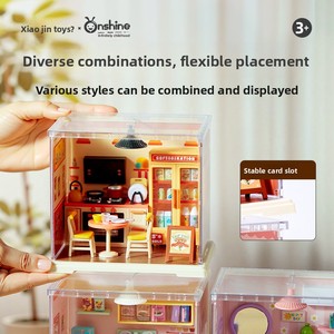 Onshine - Rompecabezas 3D de Plástico ABS, Juguete de Regalo Unisex Hecho <span class=keywords><strong>a</strong></span> Mano, Kit de Casa de Muñecas en Miniatura, Funciona con Pilas, Dormitorio, Cafeterí<span class=keywords><strong>a</strong></span> - Product Image 5