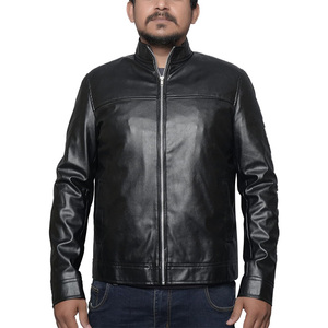 Chaqueta de Motociclista para Hombre, Estilo Casual, Cuello Alto, Cierre de Cremallera, Color Negro y Rojo, Cuero PU a Rayas, con Bolsillos, para Invierno - Product Image 5